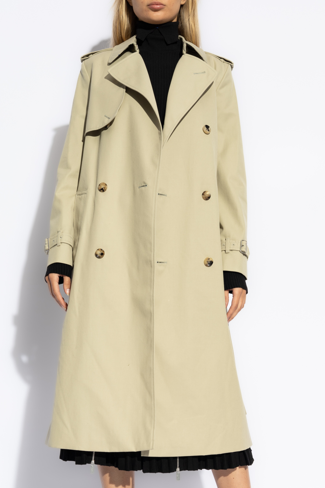 BURBERRY｜COATS (Belted Double Trench Coat (8093045)) Burberry Classic Long Trenchcoat - Green - Women | 8093045